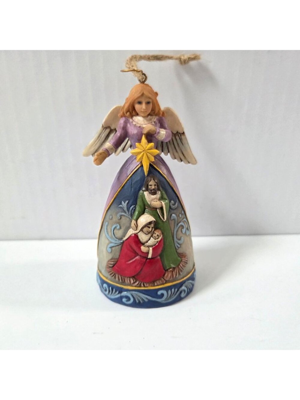 Jim Shore Heartwood Creek Angel Christmas Ornament with Nativity Scene 4"